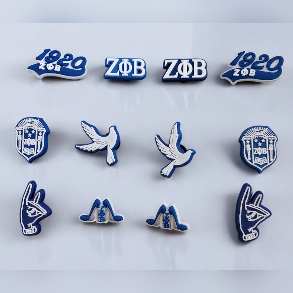 Zeta Phi Beta Croc Charm Bundle | Greek Life Jibbitz | Sorority Croc Accessories